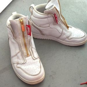 Nike air forces zip up white high tops